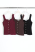 Fine Knit Square Neck Button Front Top