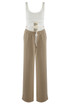 Casual Bralet and Trouser Set With Contrast Waistband 