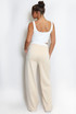 Casual Bralet and Trouser Set With Contrast Waistband 