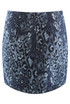 Navy Studded Leopard Print Mini Skirt