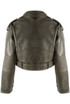Faux Leather Belted Biker Jacket