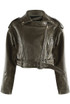 Faux Leather Belted Biker Jacket