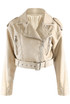Faux Leather Belted Biker Jacket