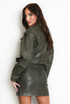Faux Leather Belted Biker Jacket Faux Leather Belted Biker Jacket