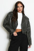 Faux Leather Belted Biker Jacket Faux Leather Belted Biker Jacket