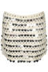 Cream Disc Sequin Mini Skirt