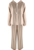 Contrast Piping Hooded Sweatshirt And Jogger Set