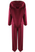 Contrast Piping Hooded Sweatshirt And Jogger Set