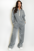 Contrast Piping Hooded Sweatshirt And Jogger Set