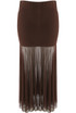 Panelled Mesh Hem Maxi Skirt