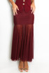 Panelled Mesh Hem Maxi Skirt