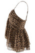 Leopard Print Chiffon Baby Doll Top