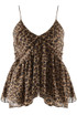 Leopard Print Chiffon Baby Doll Top