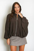 Lightweight Balloon Sleeve Bomber Jacket