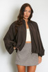 Lightweight Balloon Sleeve Bomber Jacket