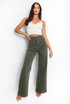 Visible Seam Wide Leg Jeans