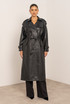 PU Long Trench Coat