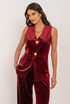 Velvet V Neck Waistcoat with Statement Buttons
