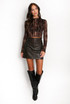 Abstract Mesh Long Sleeve Top
