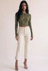 Abstract Mesh Long Sleeve Top