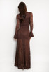 Lace Flare Cuffs Maxi Dress