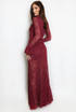 Lace Flare Cuffs Maxi Dress