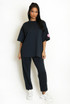 Oversized Slogan Tag Tee and Joggers Set