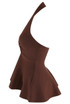 Halter Neck Open Back Peplum Blouse