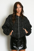 Monochrome Check Bomber Jacket