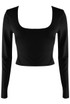 Square Neck Long Sleeve Top