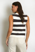 Stripes Knit Sleeveless Cardigan