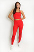 Gym Vest And Legging Set With Piping