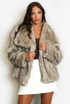 Oversized Lapel Faux Fur Jacket