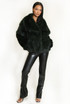 Oversized Lapel Faux Fur Jacket