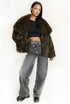 Oversized Lapel Faux Fur Jacket