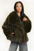 Oversized Lapel Faux Fur Jacket