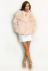 Oversized Lapel Faux Fur Jacket