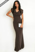 Studded Drape Neck Maxi Dress