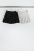 Monochrome Check Pleated Hem Skirt