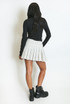 Monochrome Check Pleated Hem Skirt