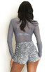 Sequin Neck Mesh Bodysuit
