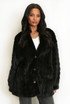 Faux Fur V-Neck Cable Look Coat