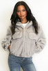 Faux Fur Hooded Bomber Jacket