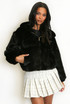 Faux Fur Hooded Bomber Jacket
