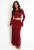Floral Lace Bardot Top And Maxi Skirt Set