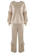 Side Stripe Loungewear Set With Ties
