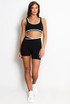  Crop Top And Shorts Gym Set With Contrast Piping