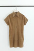 Suede Pleated Shirt Dress