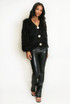 Soft Faux Fur Panelled Cardigan  Soft Faux Fur Panelled Cardigan