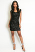 Cowl Neck Mini Sequin Dress Cowl Neck Mini Sequin Dress